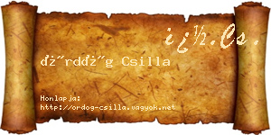 Ördög Csilla névjegykártya